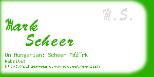 mark scheer business card